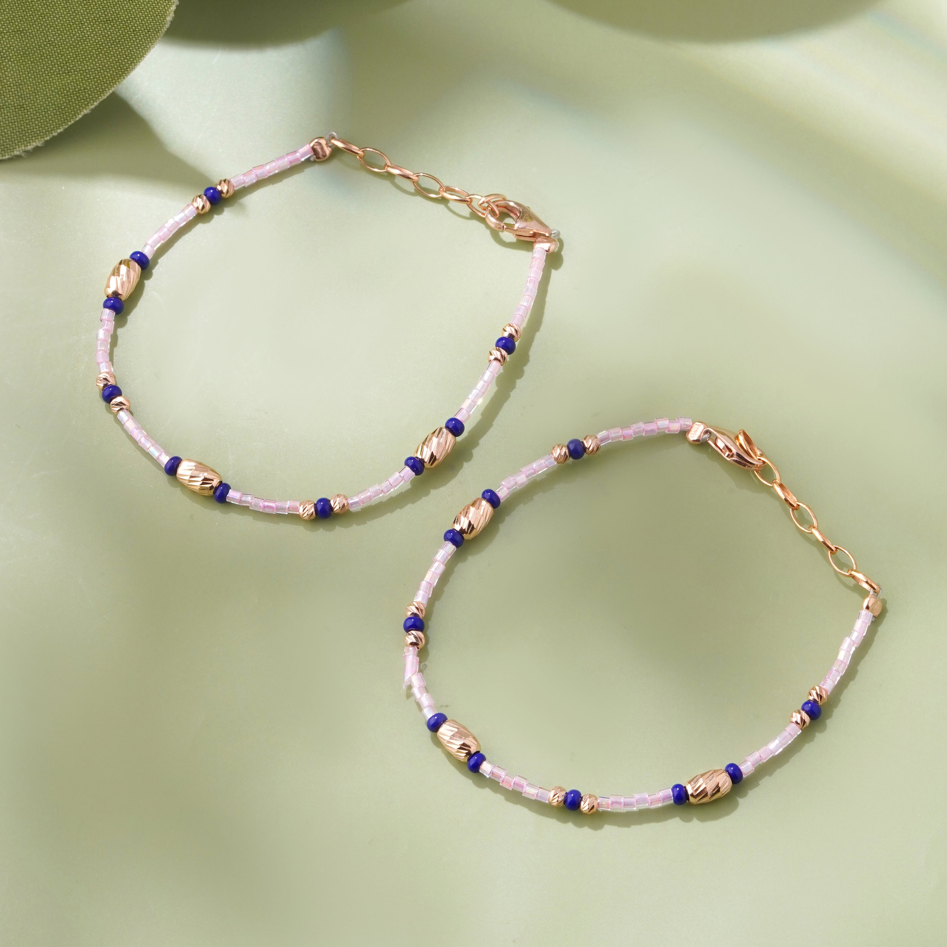 Blush Beaded 925 Sterling Silver Rose Gold Kid's Bracelet