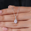Blush Drop Diamond Pink Stone 925 Silver Pendant for Women