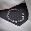 Pink Halo Diamond Adjustable Silver Bracelet for Women