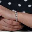 Pink Halo Diamond Adjustable Silver Bracelet for Women