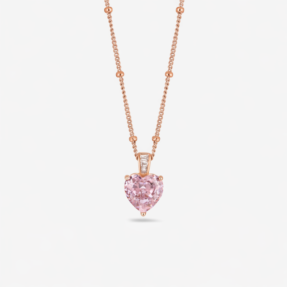 blush heart 925 silver rose gold pendant chain