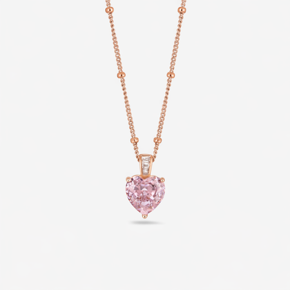 blush heart 925 silver rose gold pendant chain