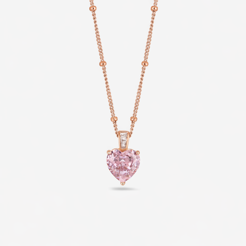 blush heart 925 silver rose gold pendant chain