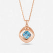 blush sky cushion diamond 925 silver rose gold pendant