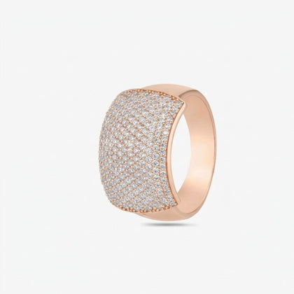 Bold CZ Diamond 925 Sterling Silver Rose Gold for Men