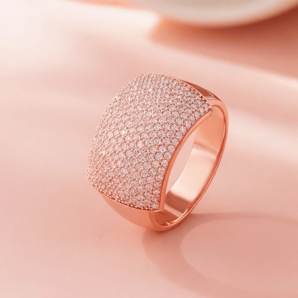 Rose Gold Dome CZ Ring for Men