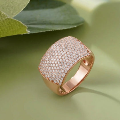 Bold CZ Diamond 925 Sterling Silver Rose Gold for Men