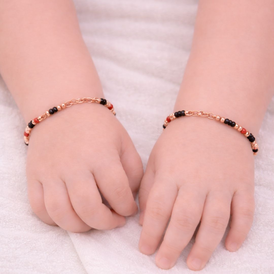 Bold Harmony 925 Sterling Silver Rose Gold Kid's Bracelet