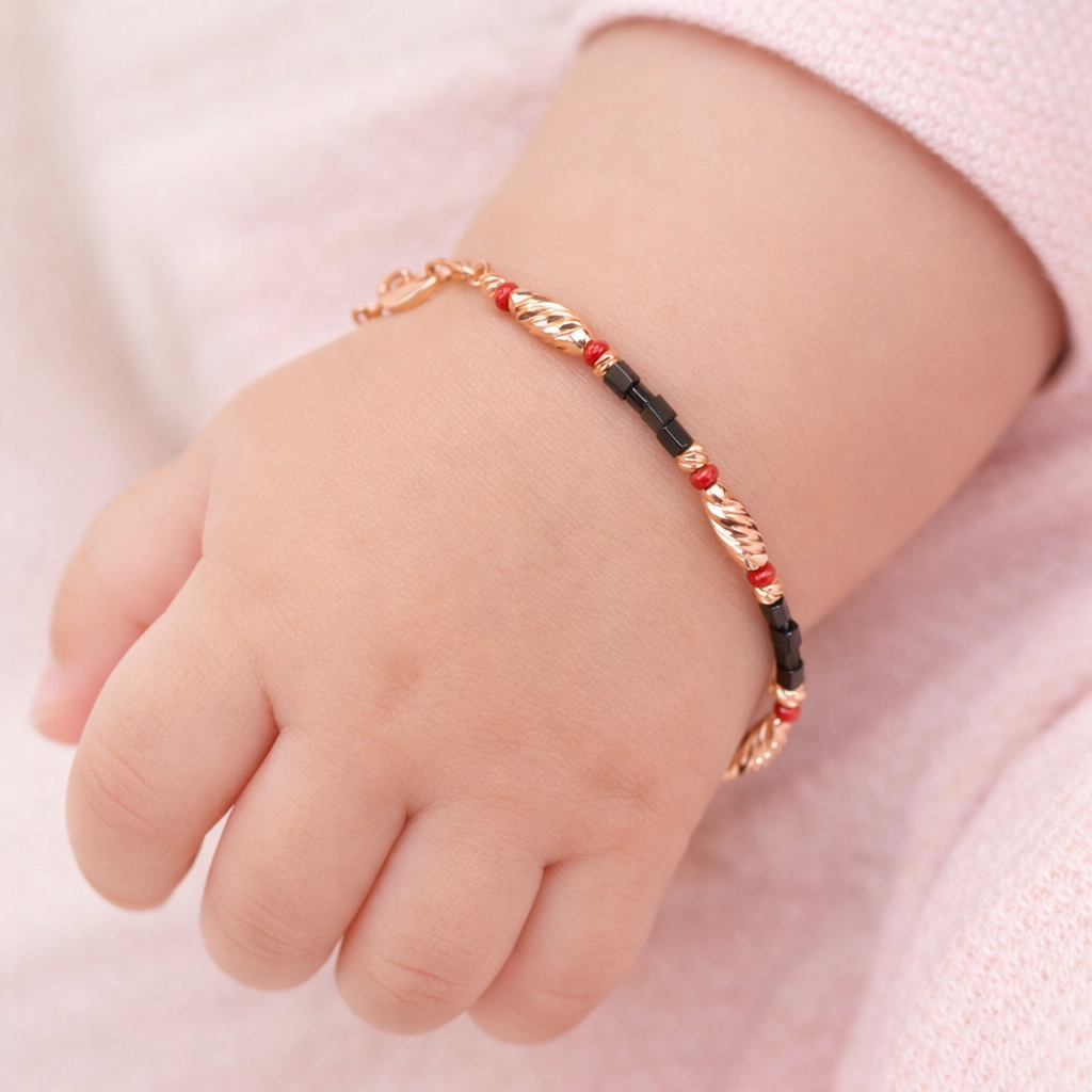 Bold Harmony 925 Sterling Silver Rose Gold Kid's Bracelet