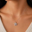 Bow Diamond 925 Sterling Silver Pendant Chain for Women