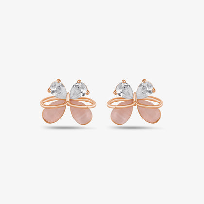 Butterfly rose gold silver earrings