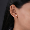 Butterfly rose gold silver earrings