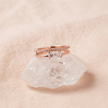 925 Sterling Silver Rose Gold Double Band Bow CZ Open Ring