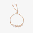 Bow Charm Diamond Adjustable Rose Gold Bracelet for Women