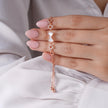 Bow Charm Diamond Adjustable Rose Gold Bracelet for Women
