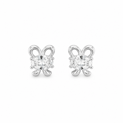Cute Butterfly CZ Diamond 925 Sterling Silver Stud Earrings for Women
