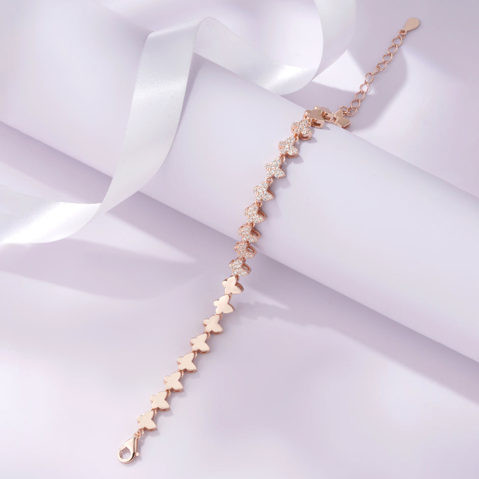 Butterfly Design Diamond Adjustable Bracelet for Women