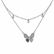 butterfly charm diamond 925 silver pendant chain