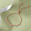 Butterfly Charm Diamond Adjustable Rose Gold Bracelet for Women