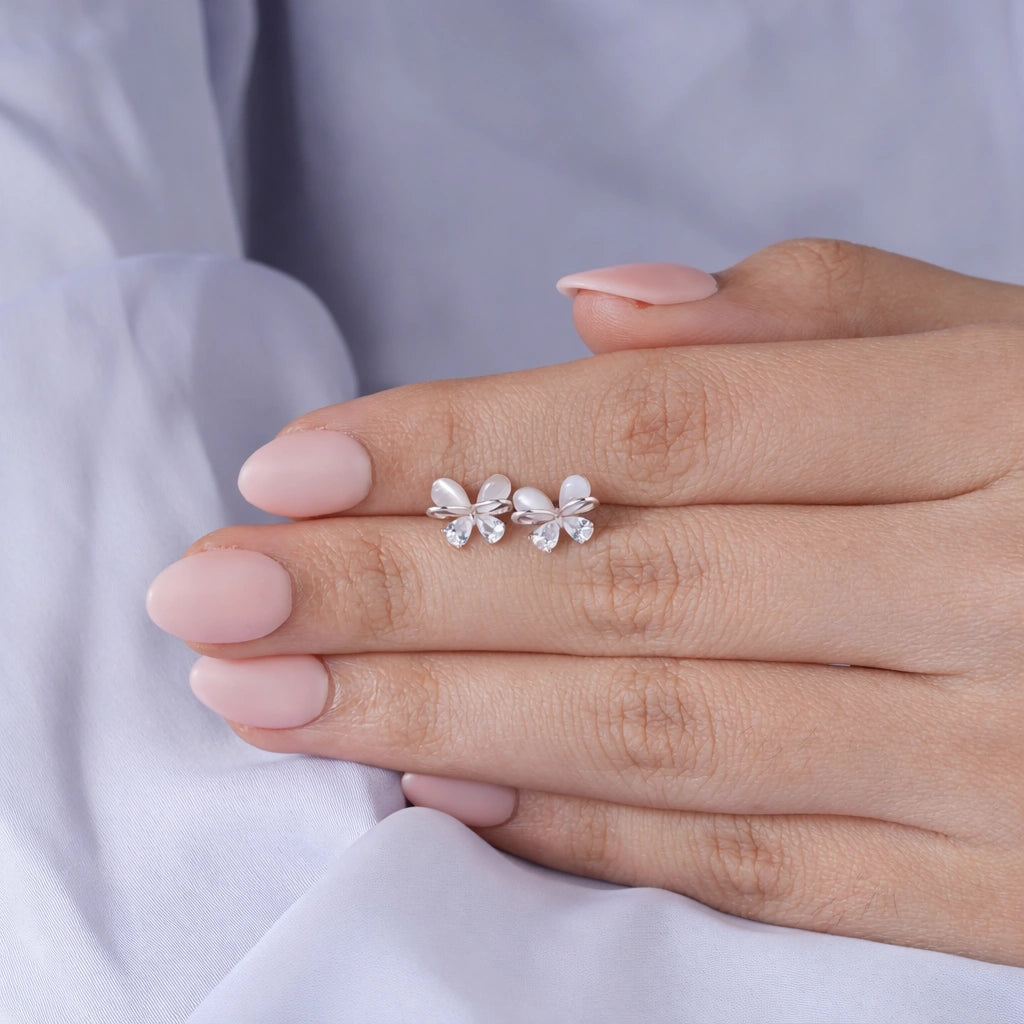Butterfly 925 silver stud earrings