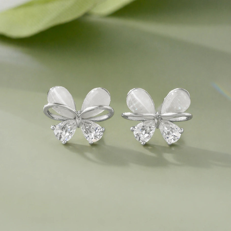 Butterfly 925 silver stud earrings