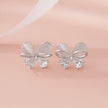 White Stone Butterfly Earrings