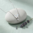 Butterfly Diamond 925 Sterling Silver Pendant Chain for Women