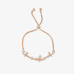 Butterfly Leaf Diamond Adjustable Rose Gold Bracelet for Women