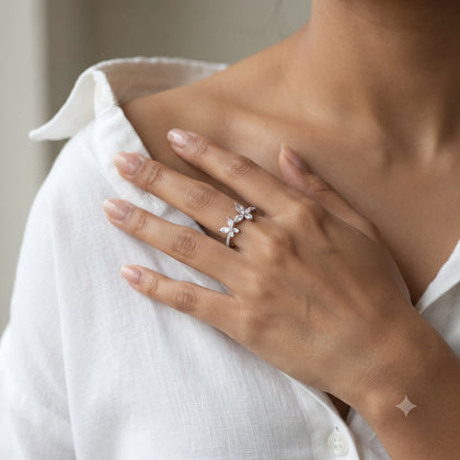 Butterfly Marquise CZ 925 Sterling Silver Ring for Women