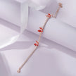 Red Butterfly Tennis Diamond Adjustable Bracelet for Women