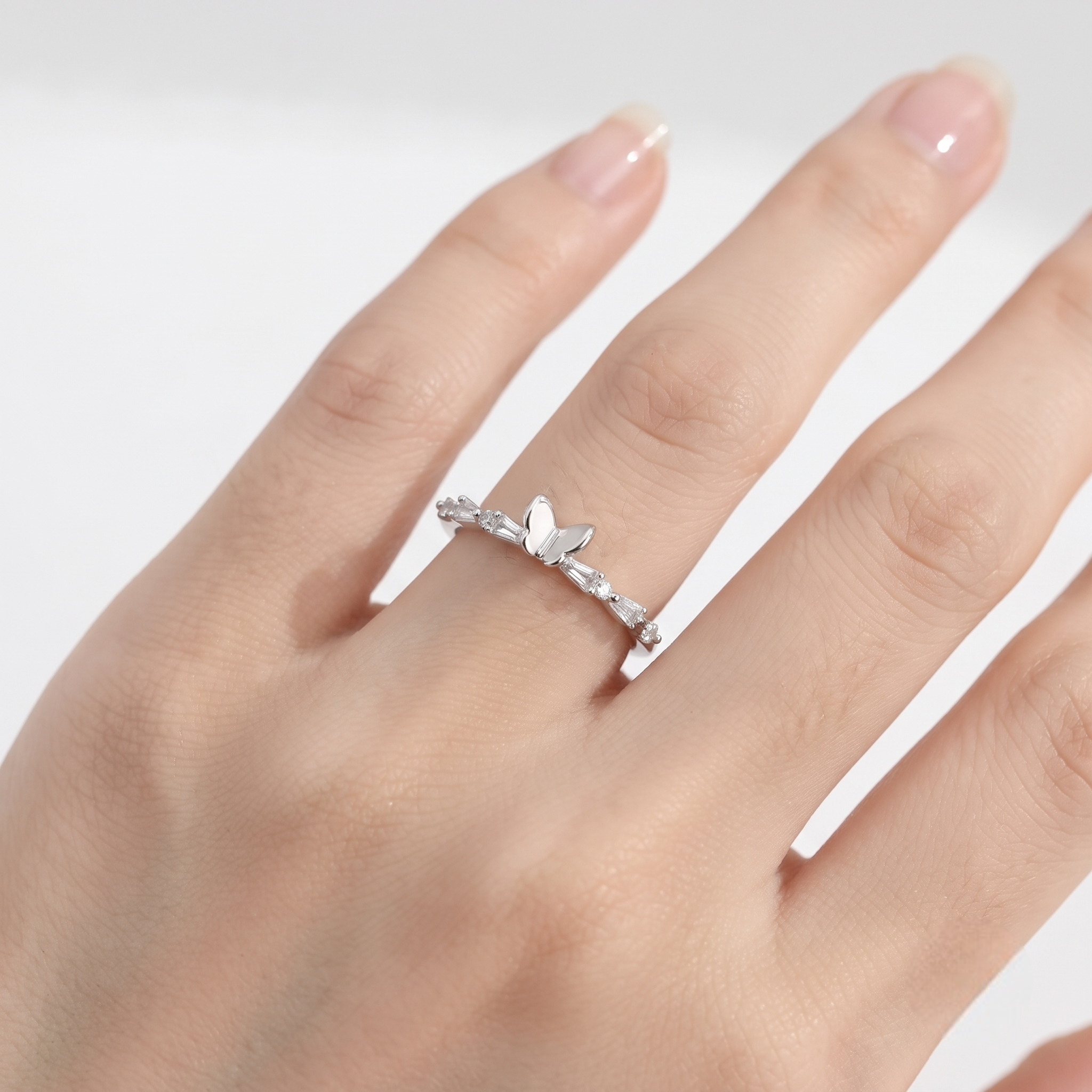 Butterfly CZ 925 Sterling Silver Ring for Women