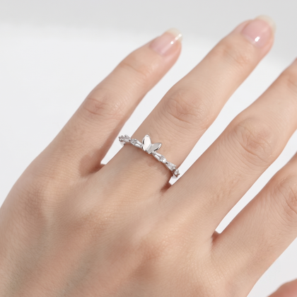 Butterfly CZ 925 Sterling Silver Ring for Women