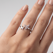 925 Sterling Silver Butterfly Open CZ Ring