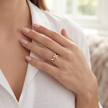 925 Sterling Silver Rose Gold Butterfly Open CZ Ring