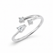 925 Sterling Silver Open CZ Ring on Gray Stone