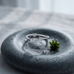 925 Sterling Silver Open CZ Ring on Gray Stone