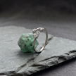 925 Sterling Silver Open CZ Ring on Gray Stone