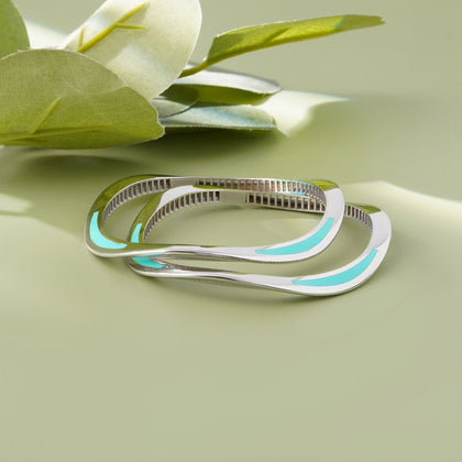 Celestial Curve Diamond-Look Sterling 925 Silver Bangle for Women