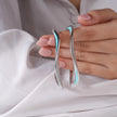 Celestial Curve Diamond-Look Sterling 925 Silver Bangle for Women