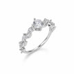 Round solitaire CZ silver ring for women with floral marquise stone design
