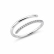 Open bypass 925 sterling silver ring for women with round CZ stones