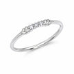 Round CZ 925 Sterling Silver Ring for Women with elegant chevron side design