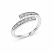 Double bar 925 sterling silver ring for women with princess cut CZ stones