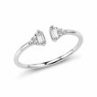 Triangle baguette CZ 925 sterling silver open ring for women