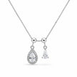Rose Gold Teardrop CZ 925 Sterling Silver Pendant Chain for Women