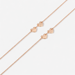 Blush Heart Design 925 Sterling Silver Rose Gold Anklet for Women