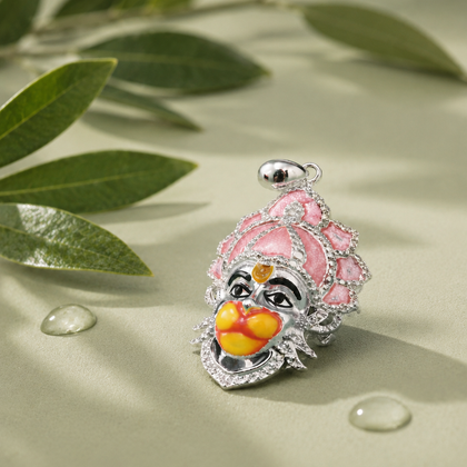 Divine Hanuman Ji Pendant – 925 Sterling Silver Men's Pendant.