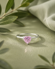 Pink Heart Stone Solitaire Ring