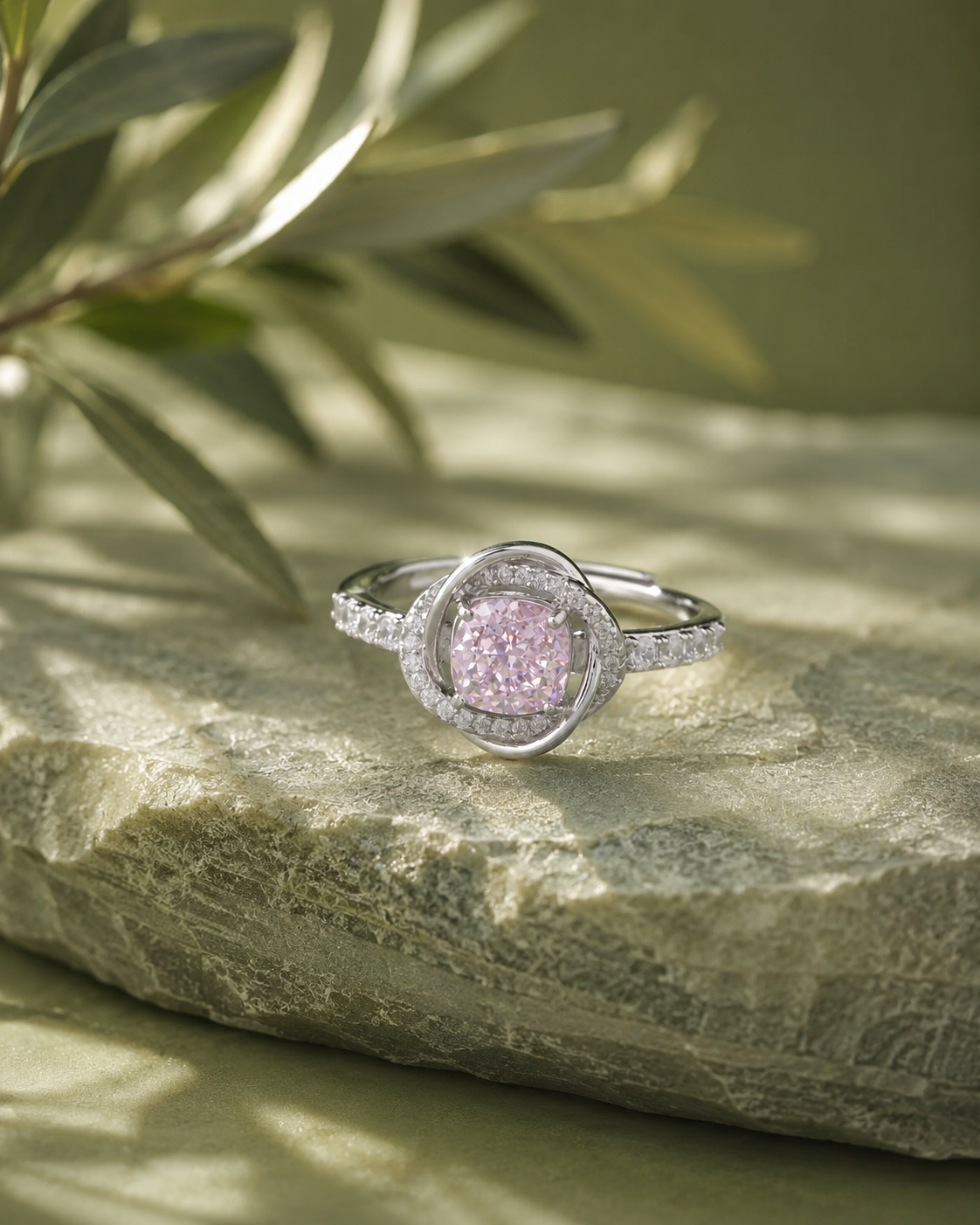 Adjustable Silver Diamond Ring