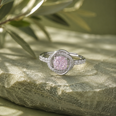 Adjustable Silver Diamond Ring